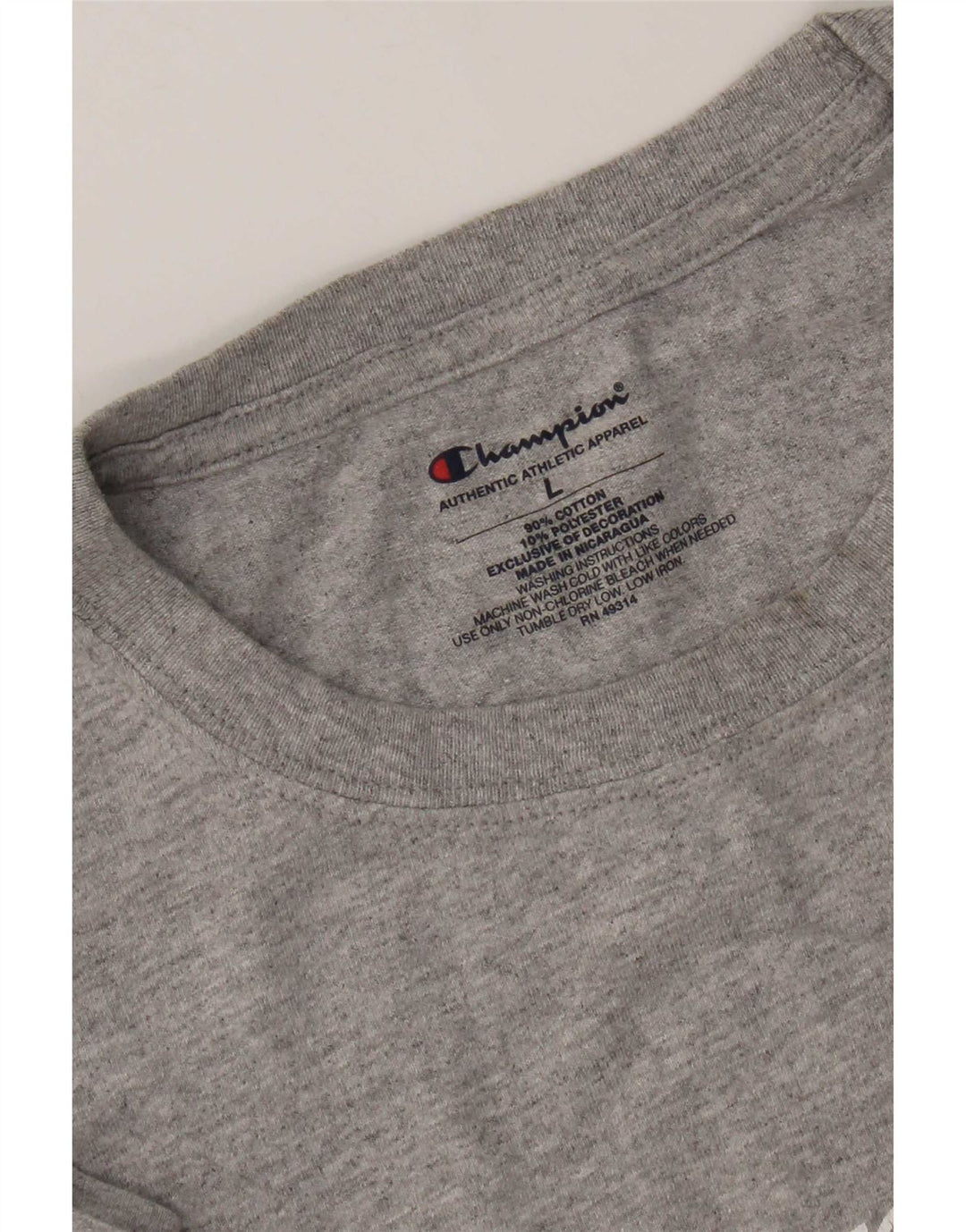 Champion Herre Grafisk T-Shirt Top Stor Grå Bomuld