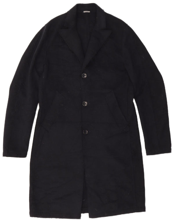 Daniele Alessandrini Mens Overcoat UK 36 Small Navy Blue