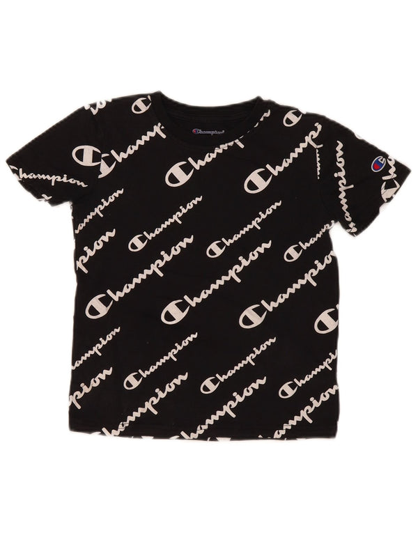Champion Boys Grafisk T-Shirt Top 7-8 år Lille sort bomuld