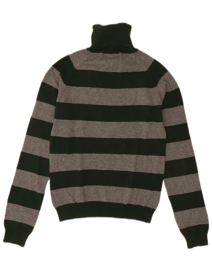 Zara Dame Rullehals Sweater UK 12 Mellem grå stribet bomuld