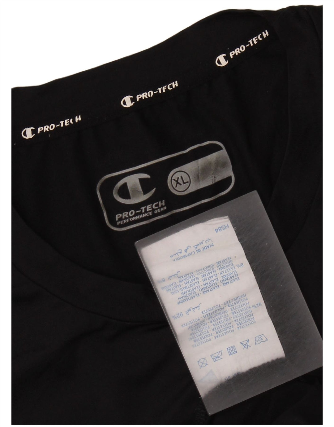 CHAMPION Herre Grafisk T-Shirt Top XL Sort Polyester