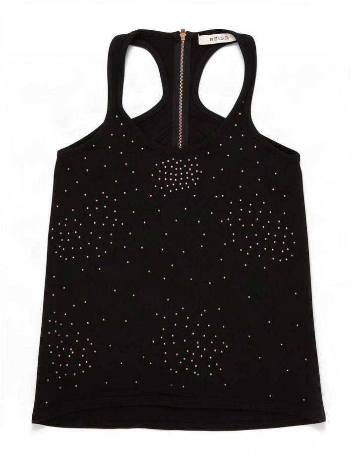 Reiss Damevest Top UK 10 Small Black Viscose