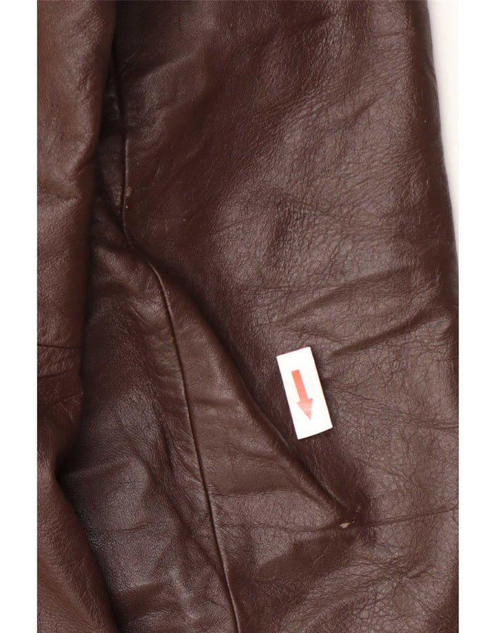 Vintage herre dobbeltradet læderfrakke UK 36 Small Burgundy