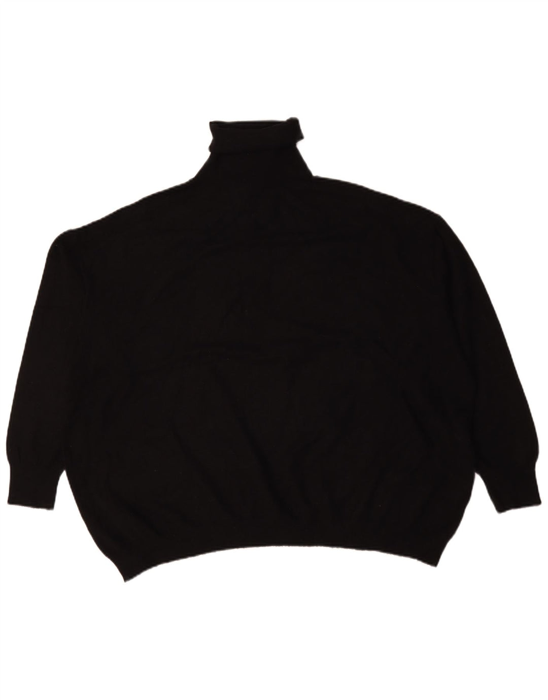 Zara Dame Oversized Roll Neck Jumper Sweater UK 14 Medium Black Viscose