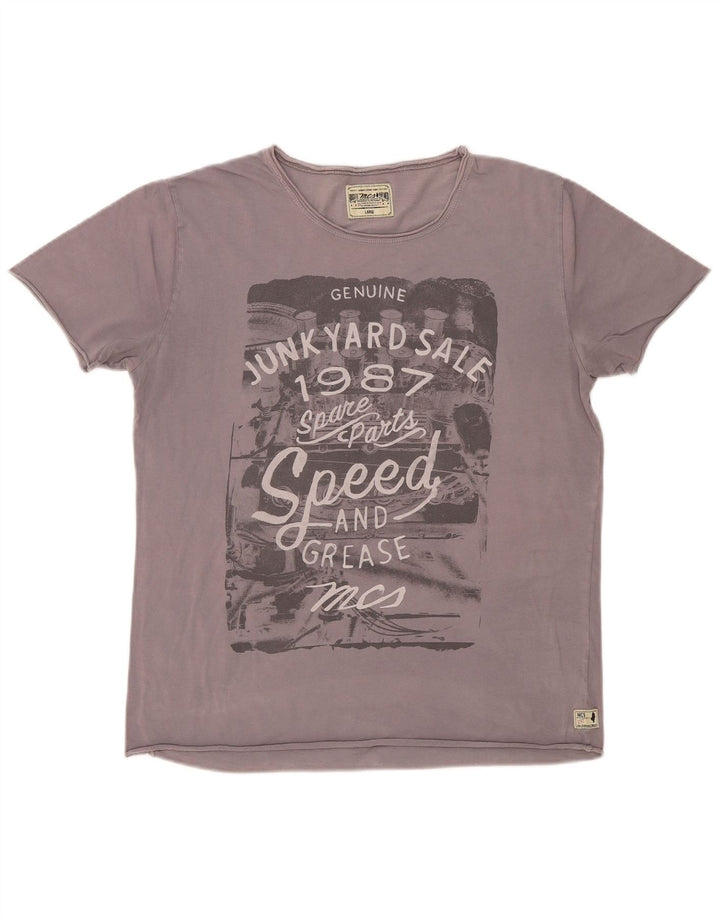 Marlboro Classics Herre Grafisk T-Shirt Top Stor Grå