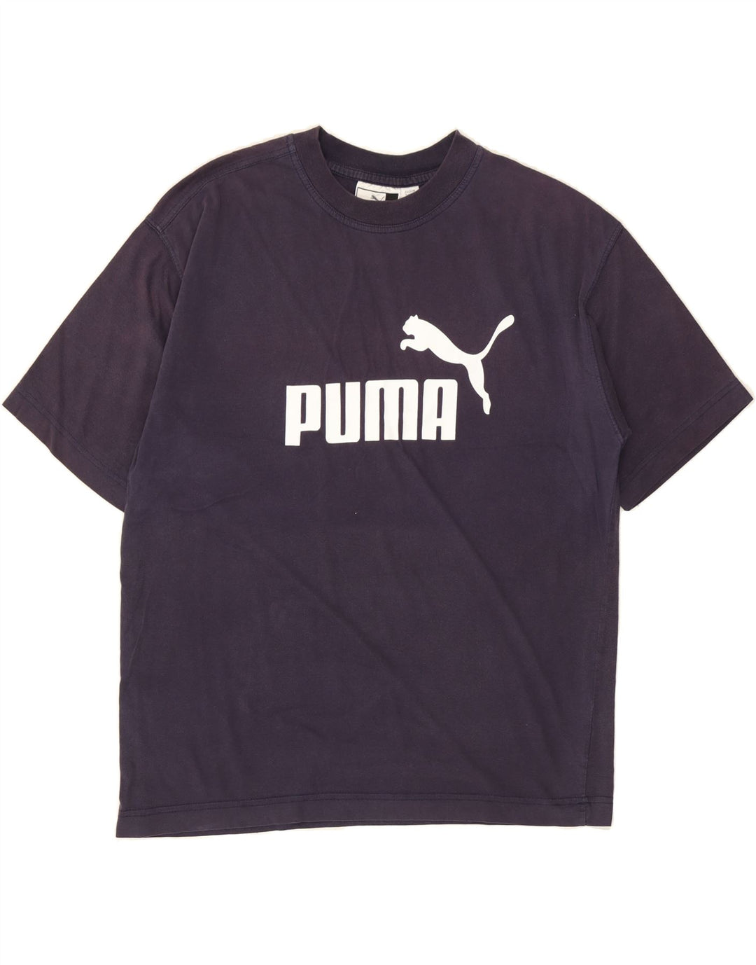 PUMA Mens Graphic T-Shirt Top Small Navy Blue Cotton Vintage Puma and Second-Hand Puma from Messina Hembry 