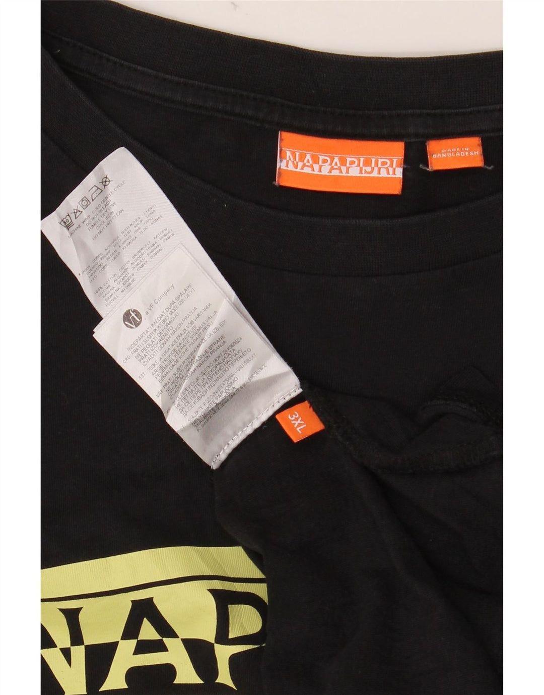 NAPAPIJRI Herre grafisk top langærmet 3XL sort bomuld