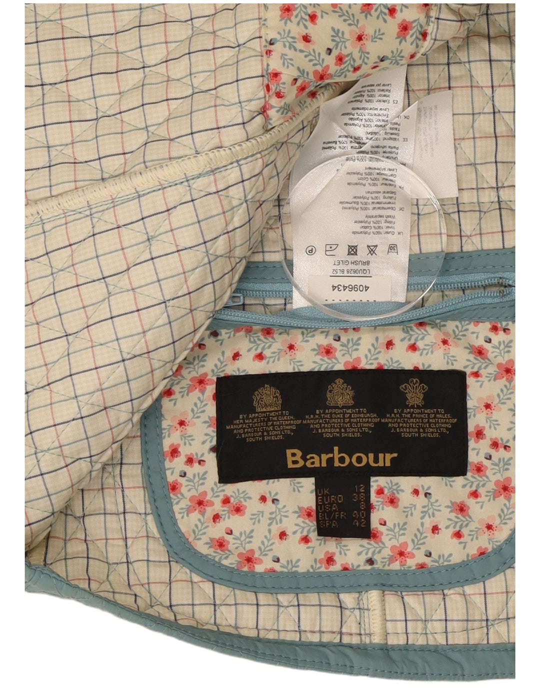 Barbour Womens Quilted Gilet UK 12 Medium Blue Polyamide