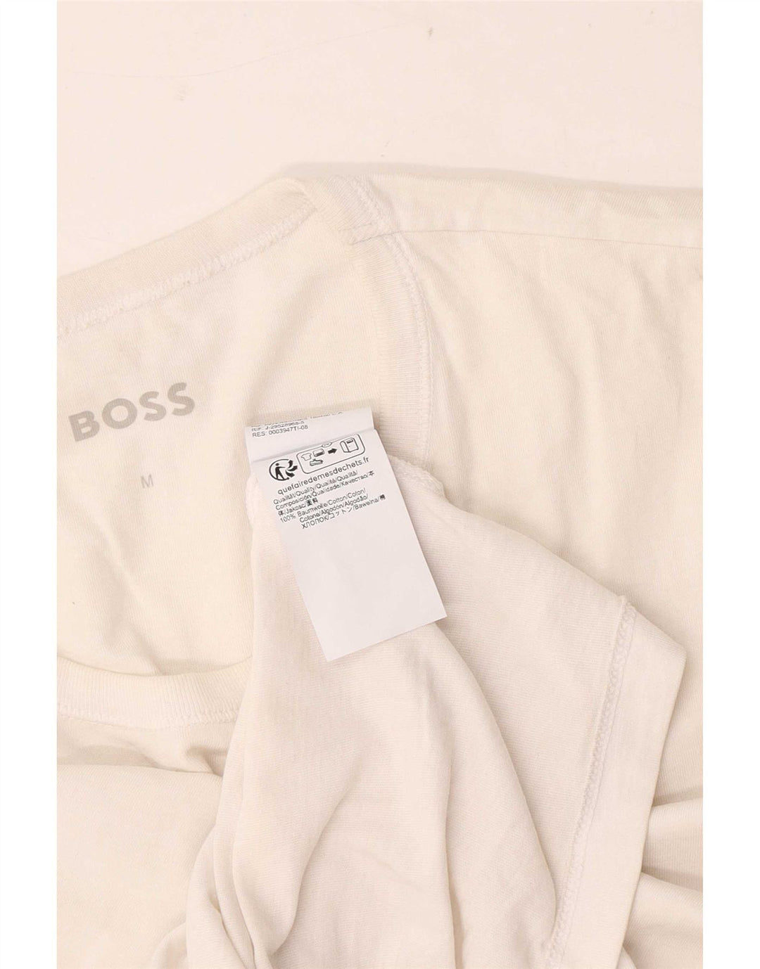 Hugo Boss Herre T-Shirt Top Lille Hvid Bomuld