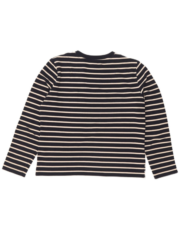 Superdry Dame Oversized Top Langærmet UK 10 Lille Marineblå Stribet