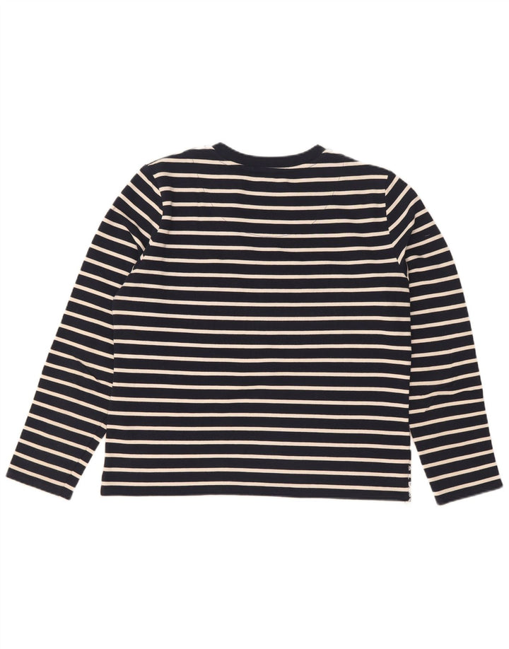 Superdry Dame Oversized Top Langærmet UK 10 Lille Marineblå Stribet