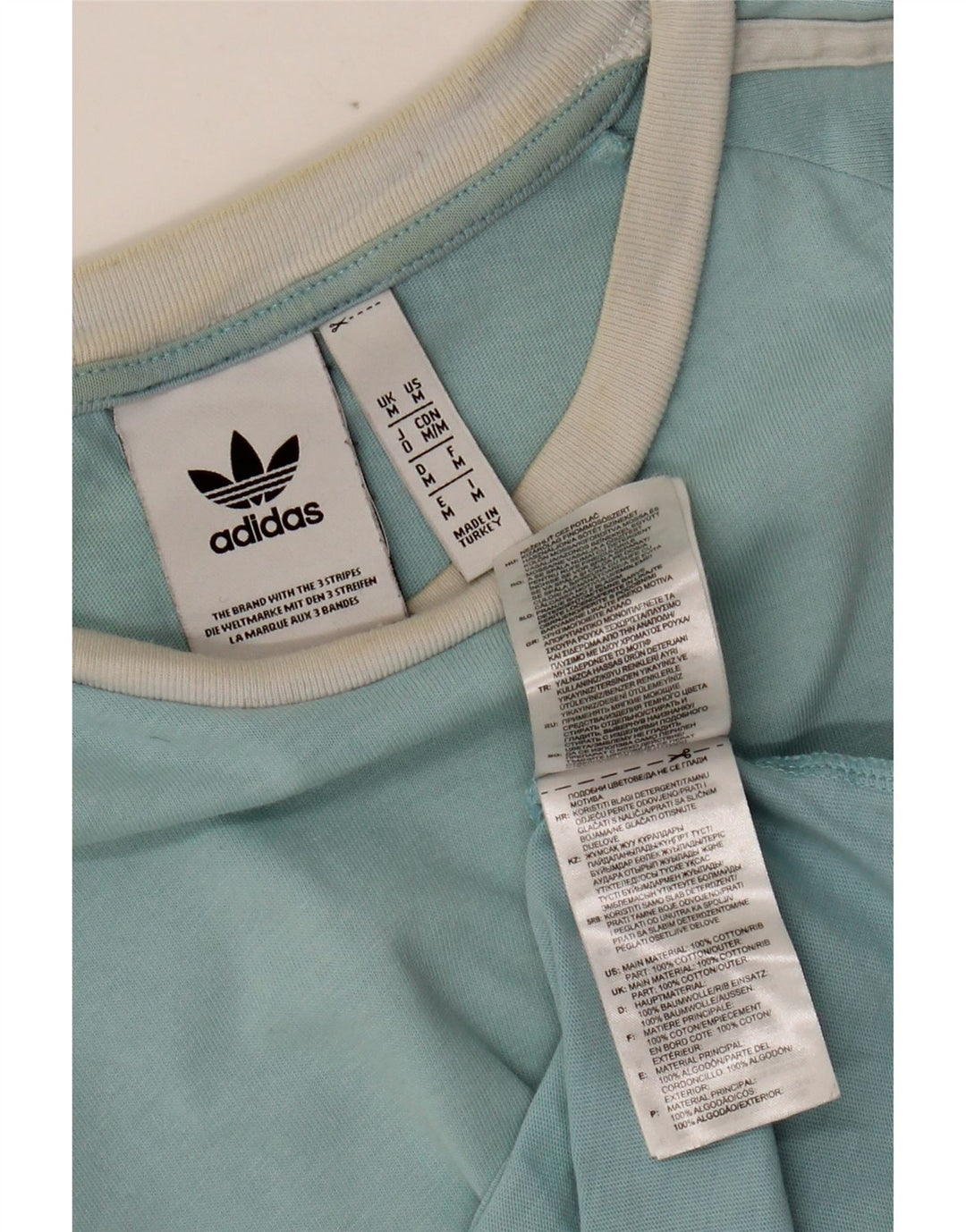 ADIDAS Herre T-Shirt Top Medium Blå Bomuld
