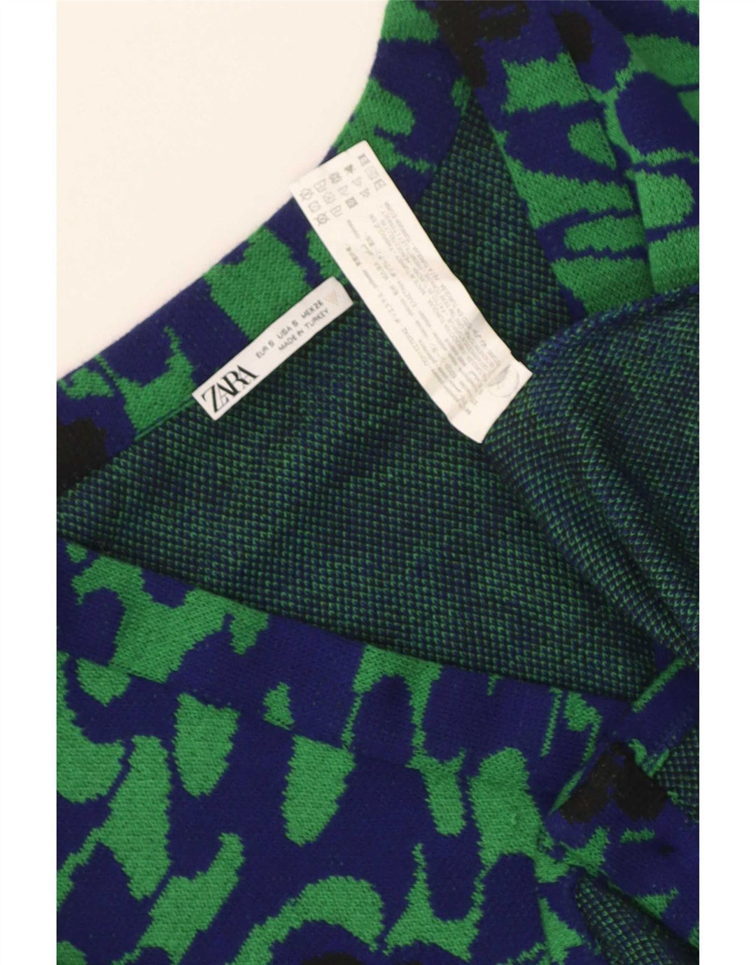 Zara Womens Crop 3-knaps blazerjakke UK 10 Small Green Floral Polyester