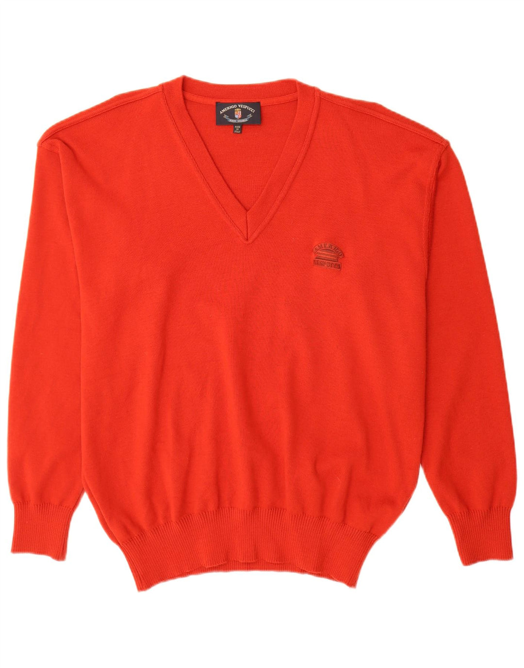 Amerigo Vespucci Herre V-hals sweater XL rød uld