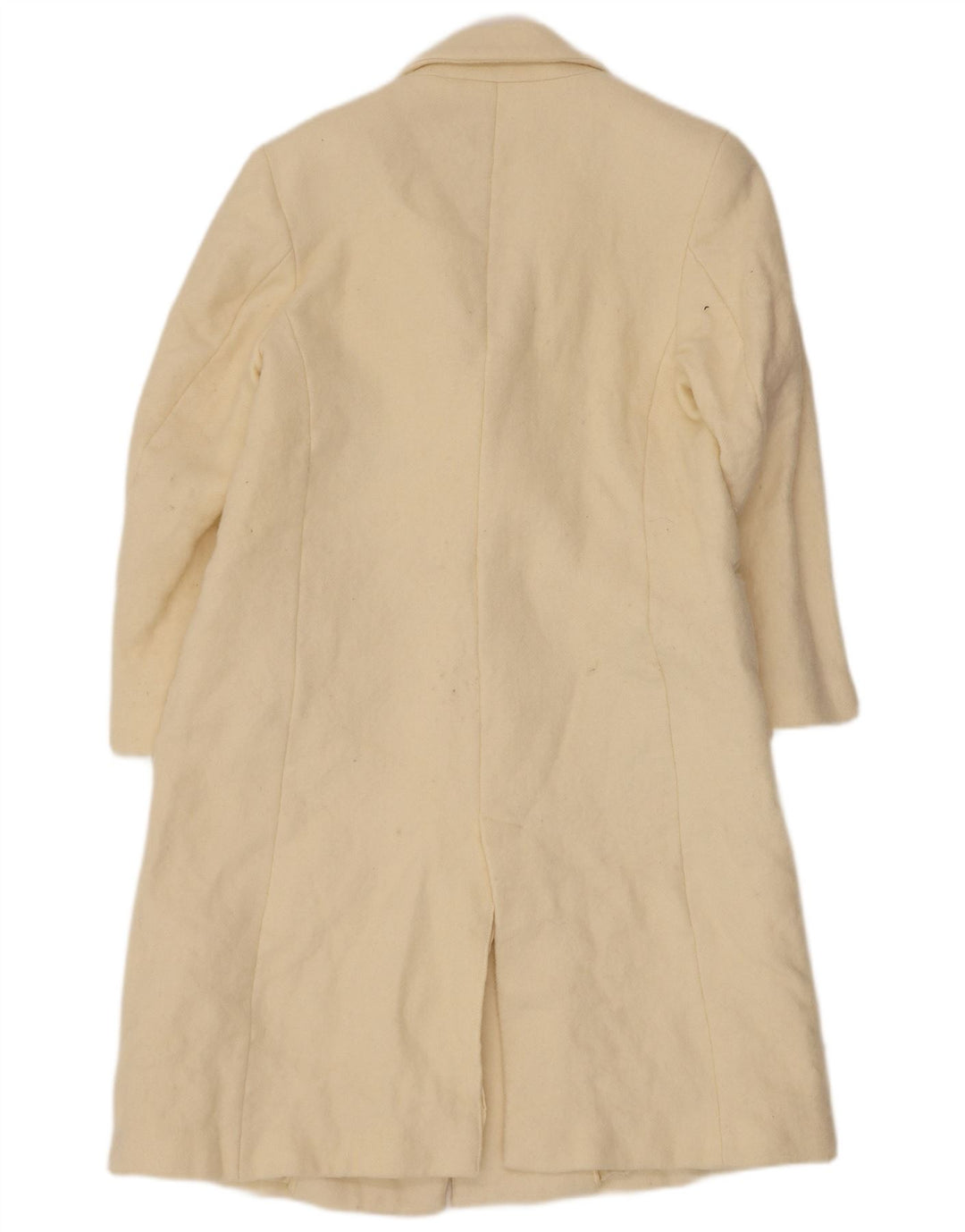 Zara Dame Dobbeltradet Frakke UK 14 Medium Off White Uld