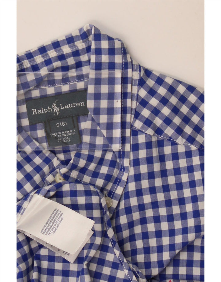 Ralph Lauren drengeskjorte 7-8 år lille blå Gingham bomuld