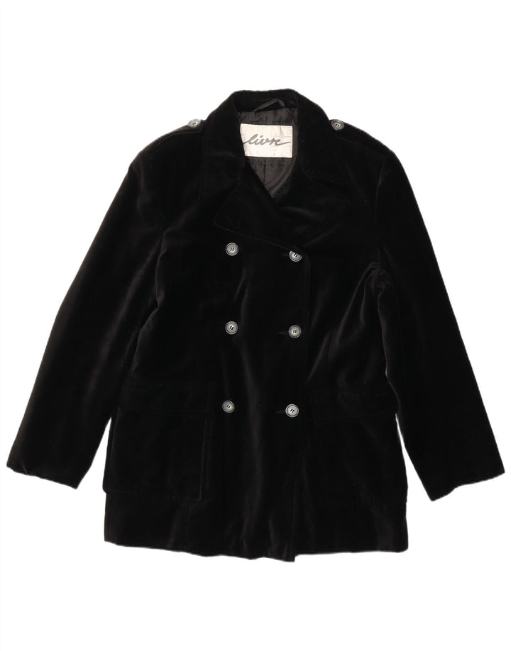 Livre Dame Militær Dobbeltradet Blazer Jacket UK 16 Large Black