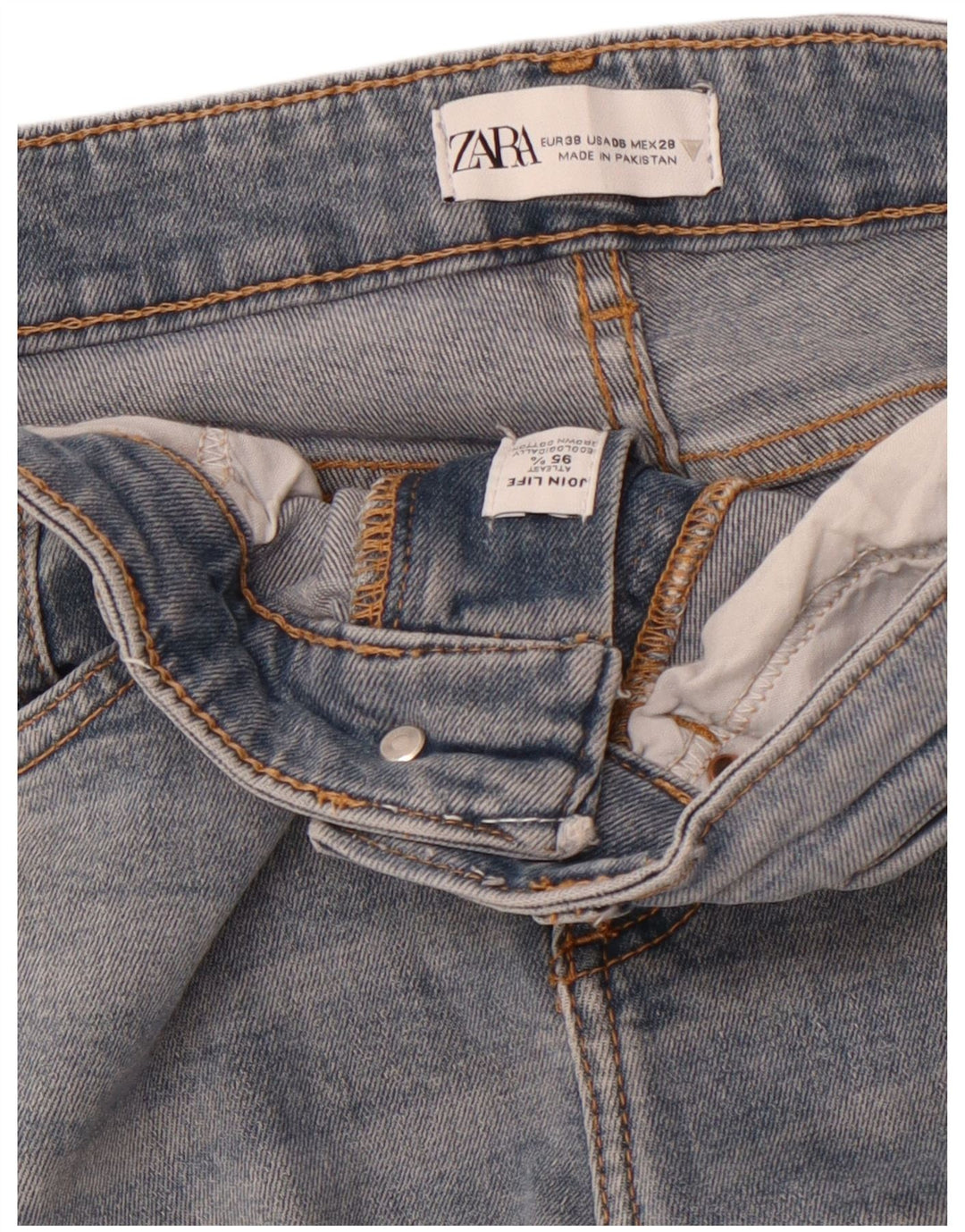 Zara Womens Crop Bootcut Jeans EU 38 Small W28 L26 Blue Cotton