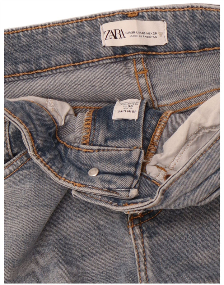 Zara Womens Crop Bootcut Jeans EU 38 Small W28 L26 Blue Cotton