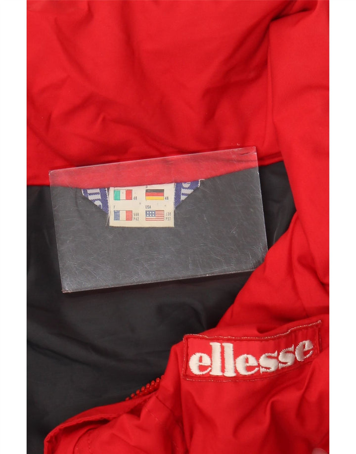 Ellesse Herre Hooded Windbreaker Jacket IT 48 Medium Rød Colourblock Nylon