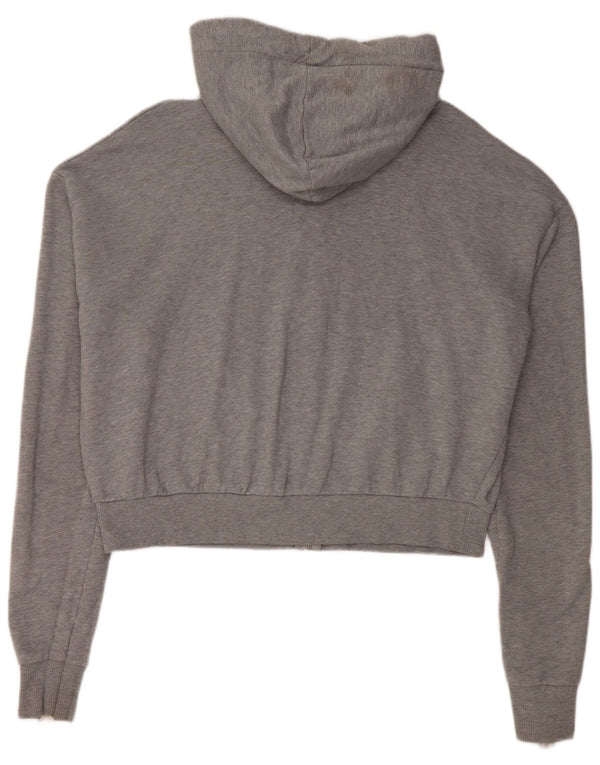 Topshop Womens Crop Oversized hættetrøje med lynlås UK 12 Medium Grey Flecked