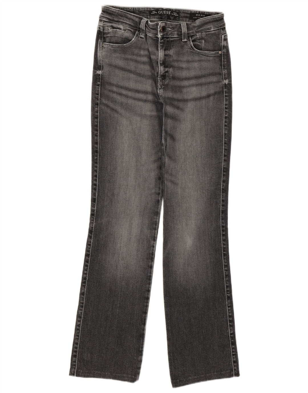 GUESS Dame mellemhøjde lige jeans W27 L30 Grå