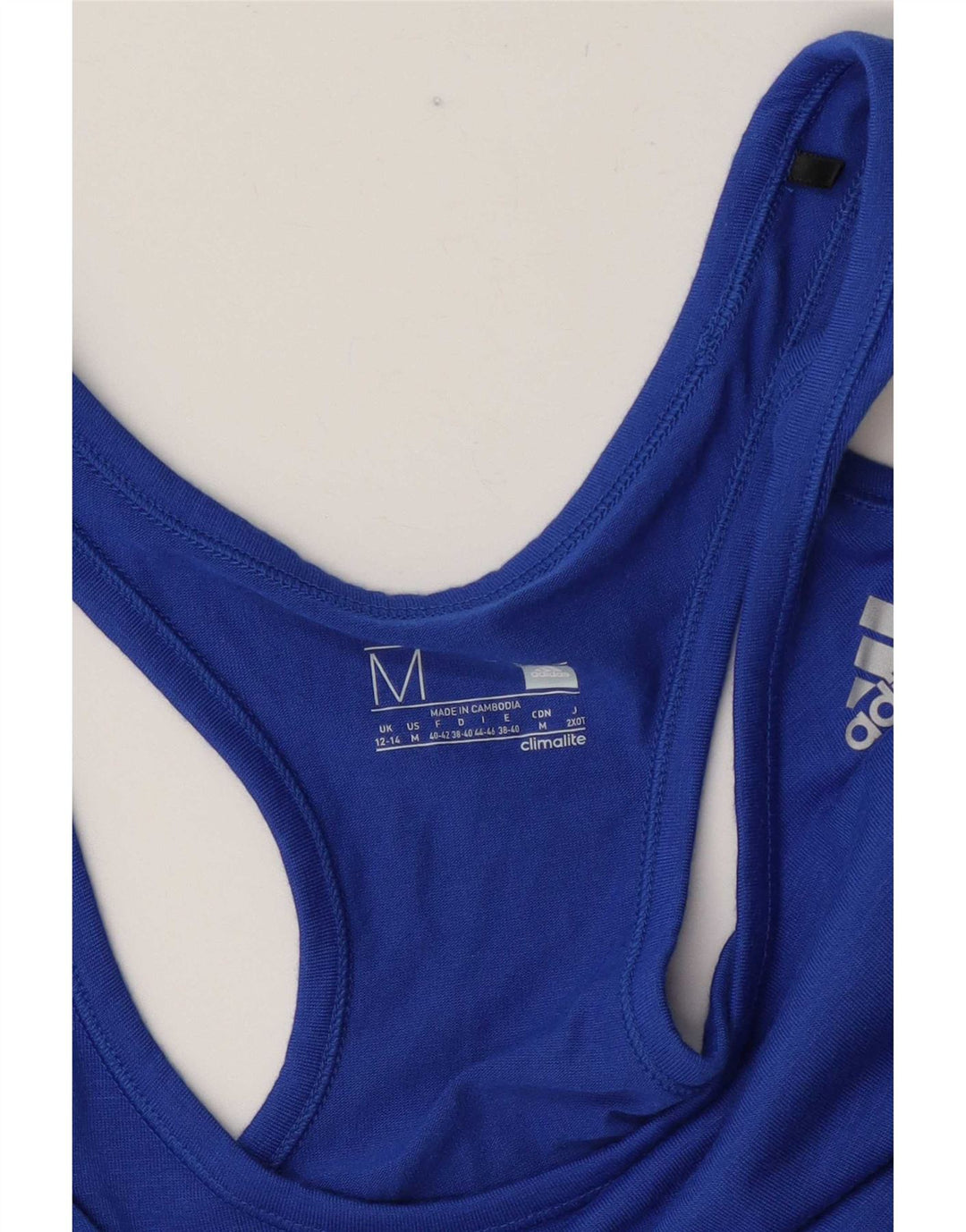 Adidas Dame Climalite Vest Top UK 12/14 Medium Blue