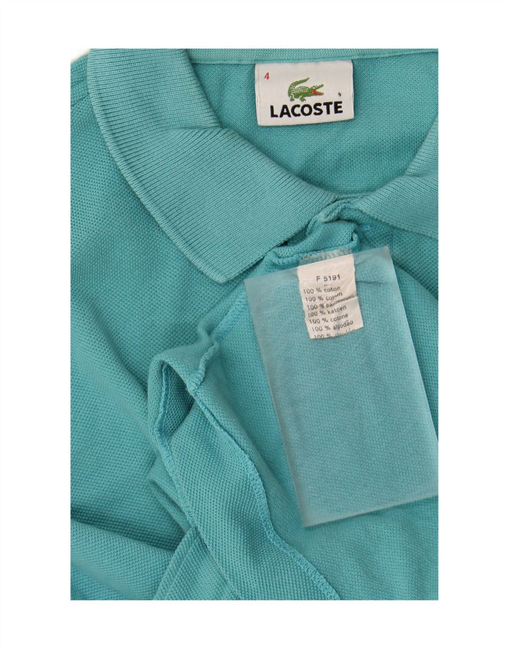 LACOSTE Mens Polo Shirt Size 4 Medium Blue Cotton