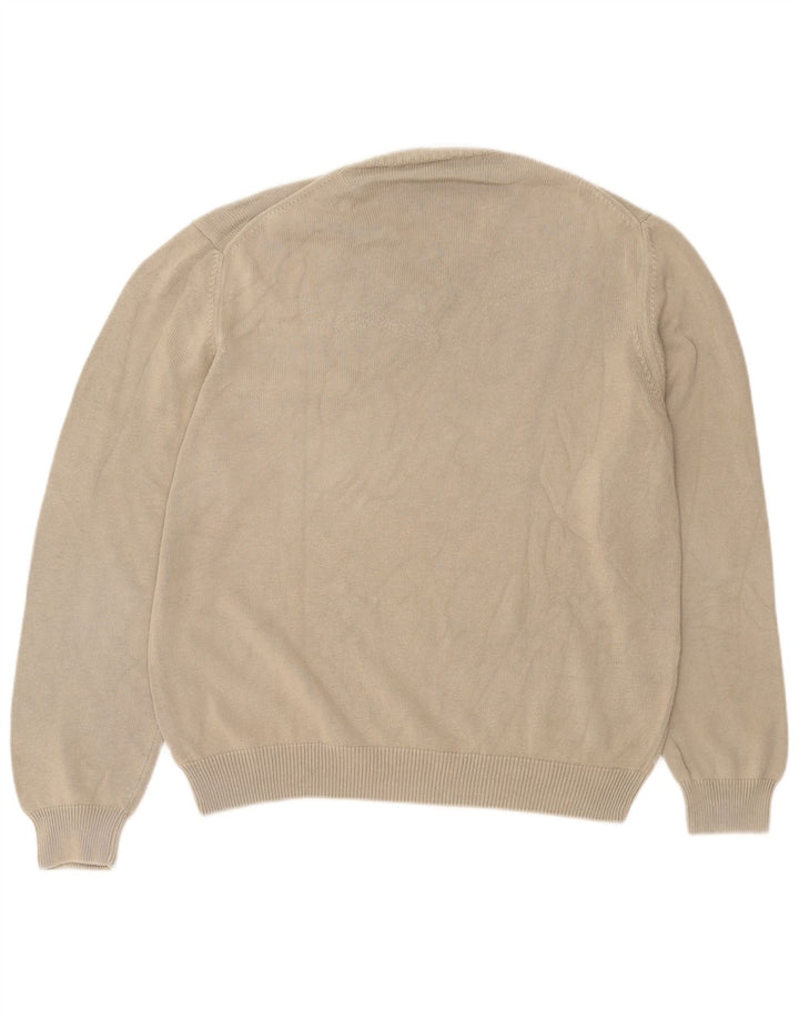 Henry Cottons Herre V-hals sweater Stor Beige Bomuld