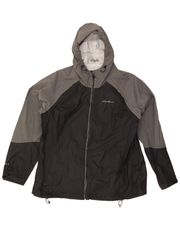 EDDIE BAUER Weather Edge regnjakke til kvinder DK 20 2XL Sort Colourblock