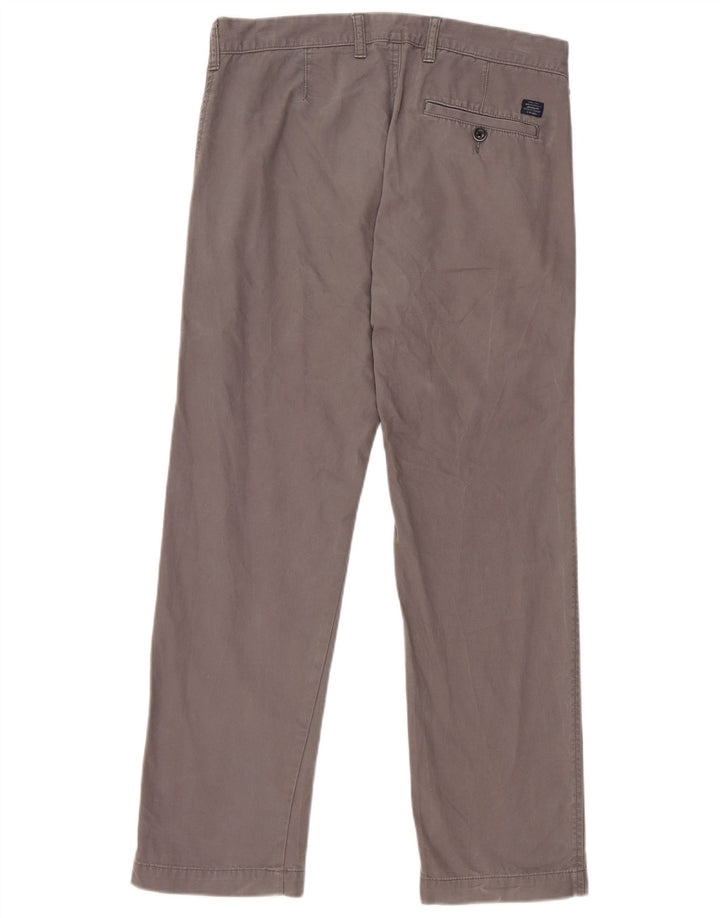 Marks & Spencer Straight Chino-bukser til mænd W32 L29 Grå bomuld