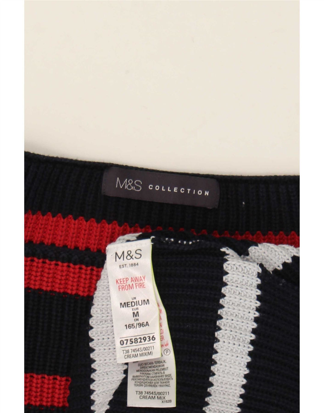 Marks & Spencer Dame Boat Neck Jumper Sweater UK 14 Medium Flerfarvet