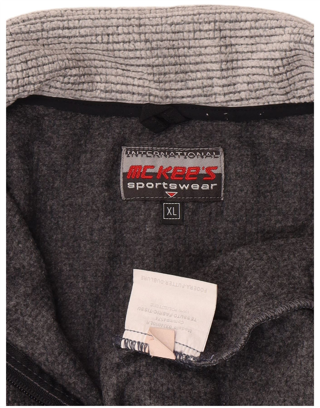 MC Kee's Fleece Jumper med lynlås til mænd XL Grå Colourblock Polyester