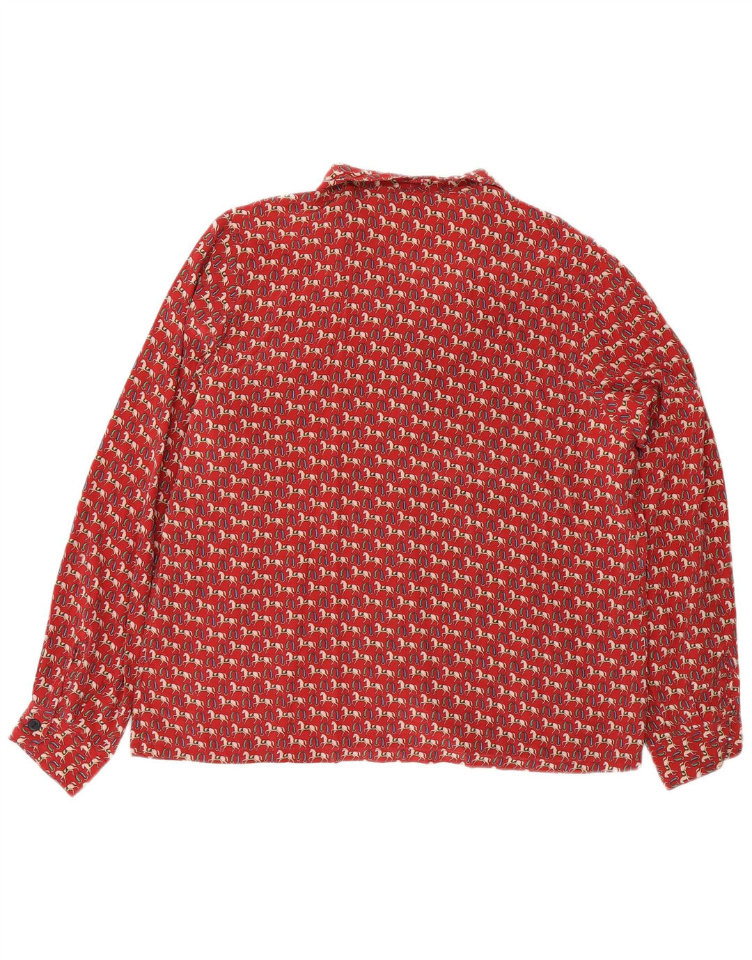 Ball On Womens abstrakt mønster skjorte bluse EU 40 Medium rød silke