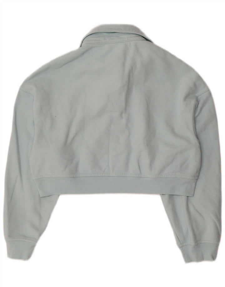 LEVI'S Dame Oversized Crop Polo Neck Sweatshirt Jumper UK 6 XS Blå