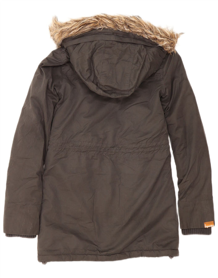 Superdry Sherpa Parkajakke med hætte til kvinder UK 2 2XS Grå polyester