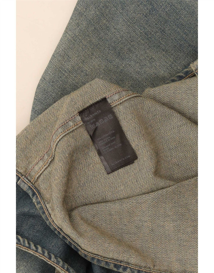 All Saints Herre Slim Fit Denim Shirt Medium Blue Bomuld