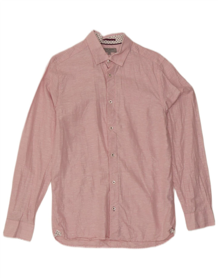 Ted Baker Herreskjorte str. 2 Lille Pink Flecked Linen