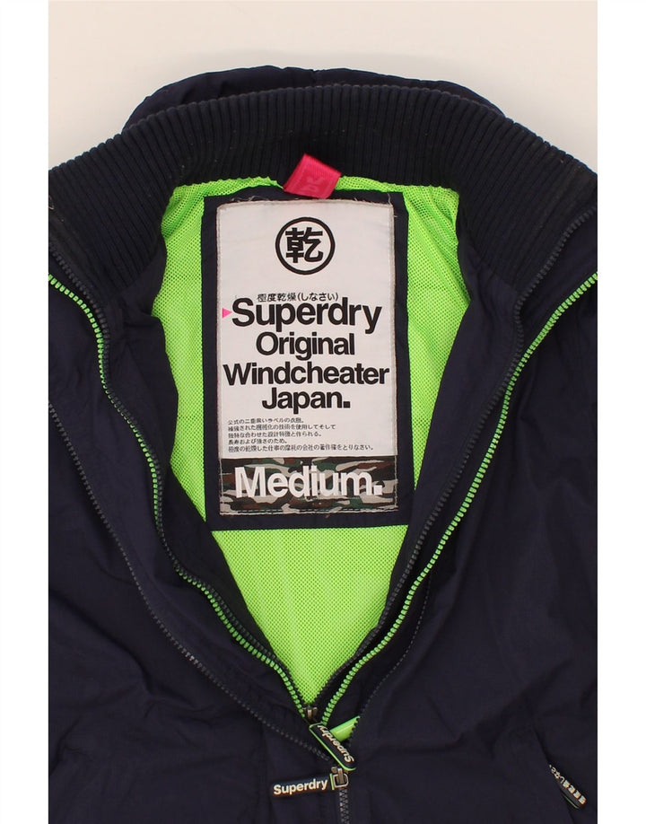 SUPERDRY Womens The Windcheater Windbreaker Jacket UK 12 Medium Navy Blue Vintage Superdry and Second-Hand Superdry from Messina Hembry 