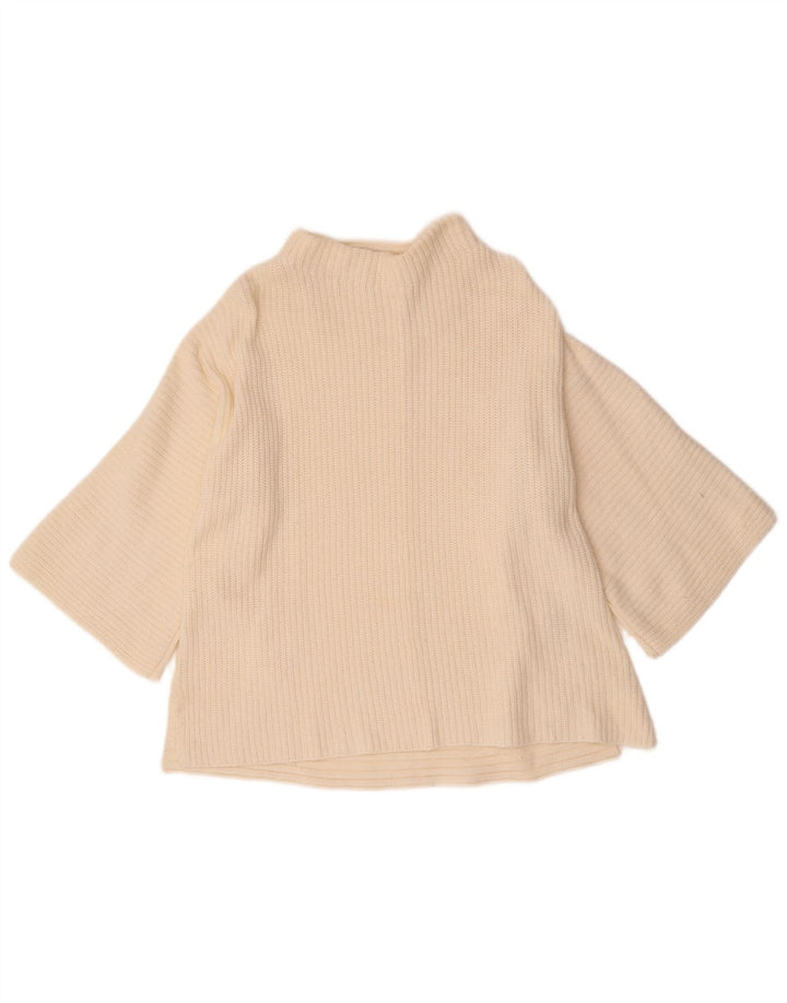 Marks & Spencer Dame Turtle Neck Jumper Sweater UK 10 Small Off White