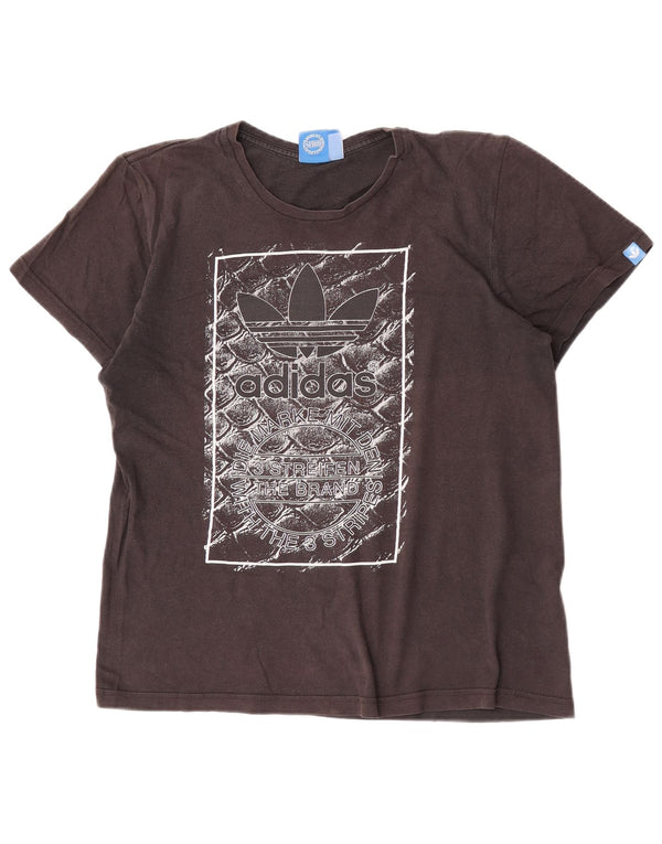 Adidas Herre grafisk T-shirt Top Medium Sort Bomuld