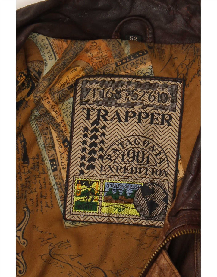 Trapper Herre Læderjakke IT 52 XL Brun