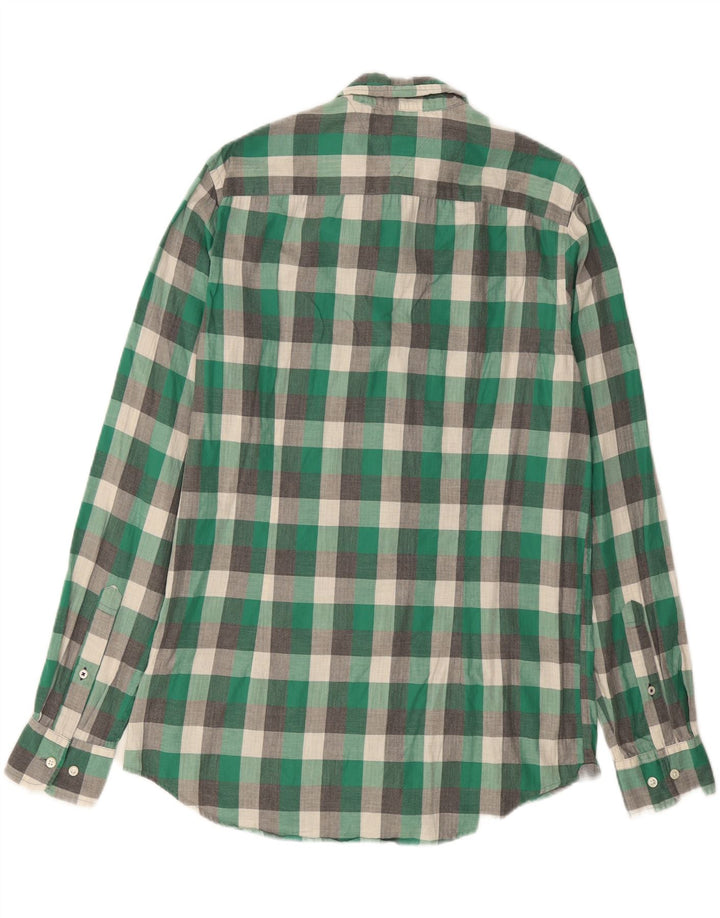 TOMMY HILFIGER Mens Slim Fit Shirt Large Green Check Cotton Vintage Tommy Hilfiger and Second-Hand Tommy Hilfiger from Messina Hembry 