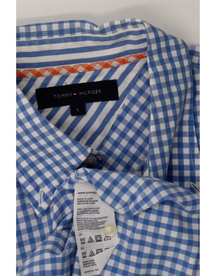 Tommy Hilfiger Herreskjorte Stor Blå Gingham Bomuld