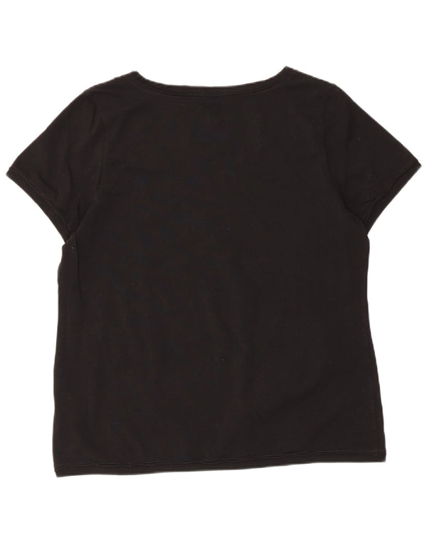 Liu Jo Grafisk T-shirt top til kvinder IT 52 XL Sort bomuld