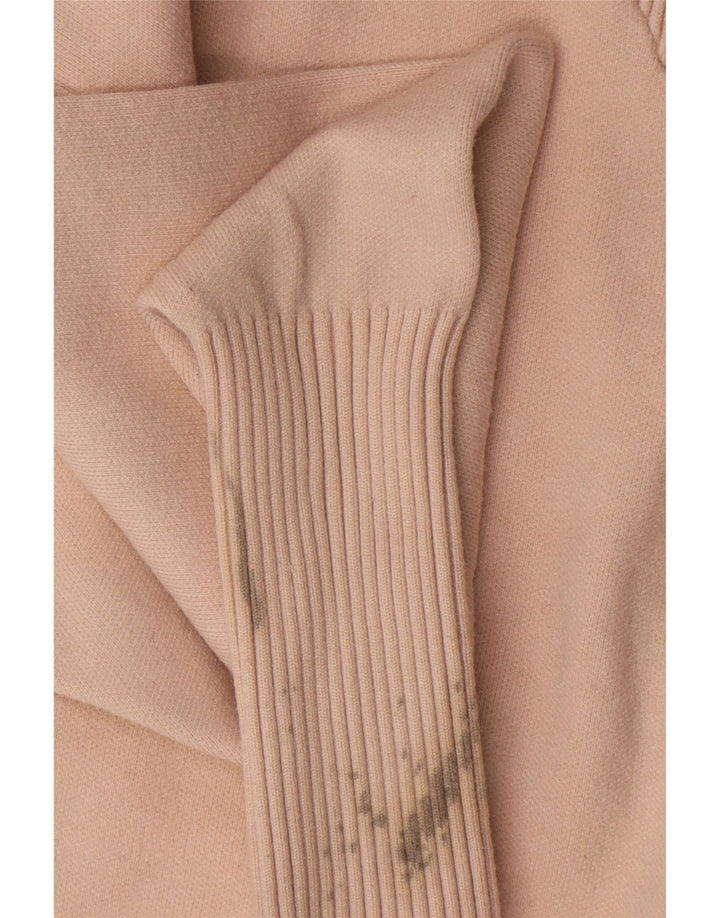 Zara Dame Oversized Zip Neck Jumper Sweater UK 14 Medium Beige Viscose