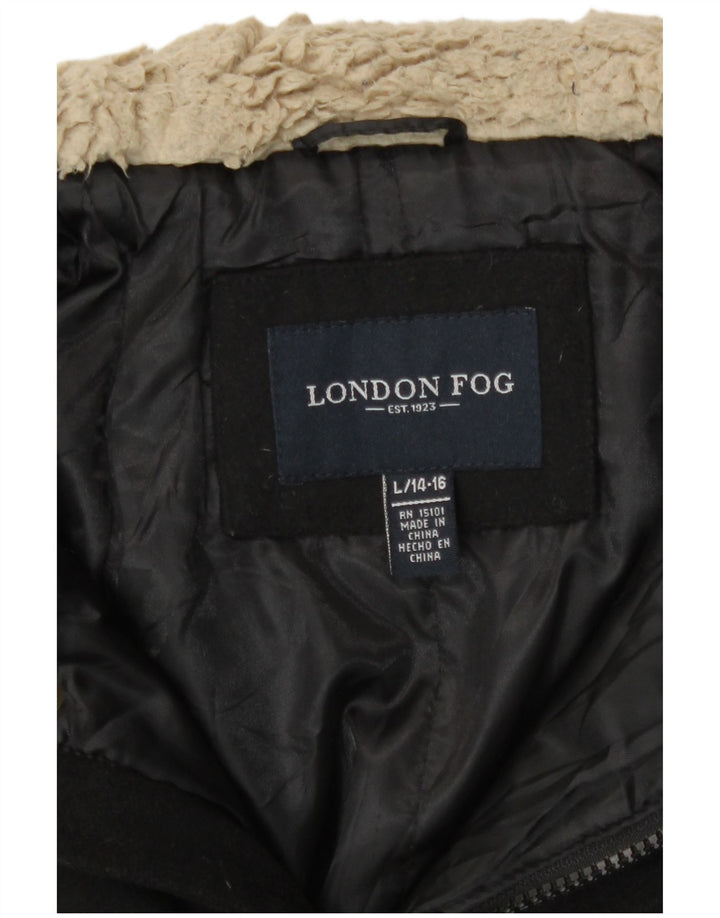 London Fog Boys Hættejakke Windbreaker 14-15 år Stor sort polyester