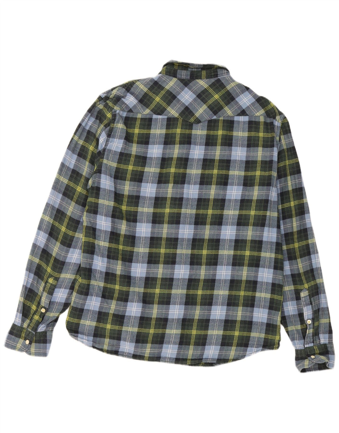 Lee Herre Slim Fit Flanellskjorte XL Blå Ternet Bomuld