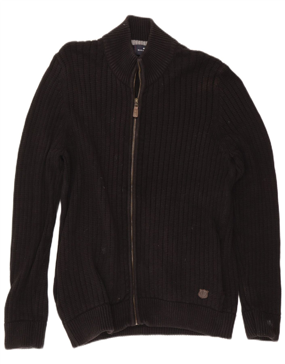 Marks & Spencer Herre Blue Harbor Cardigan Sweater Stor Sort Bomuld
