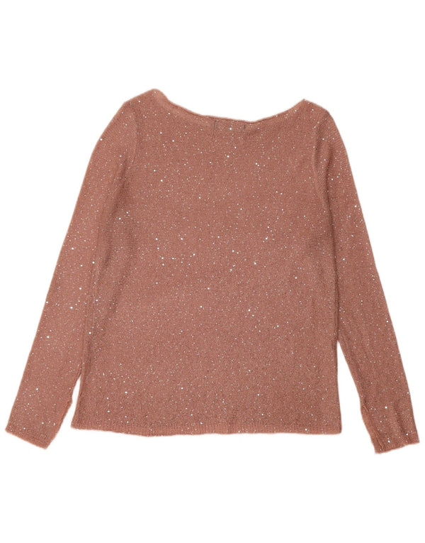 Zara Dame Boat Neck Jumper Sweater UK 14 Medium Pink